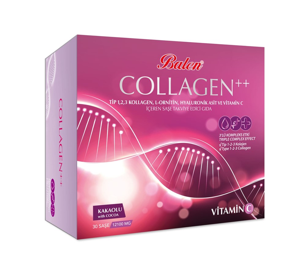 Balen Collagen Complex++Tip 1,2,3 Kollajen,L-Ornitin,Hyal.Asit,Vitamin C Şase