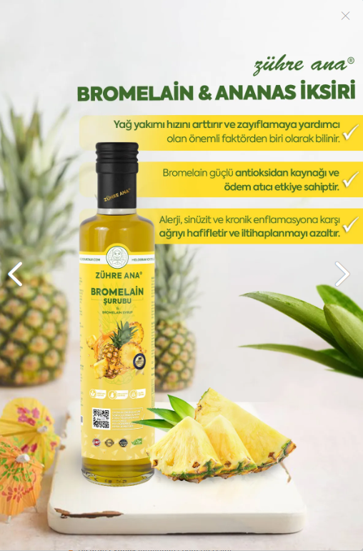 Zühre Ana Bromelain Ananas İçeren Detox Şurubu